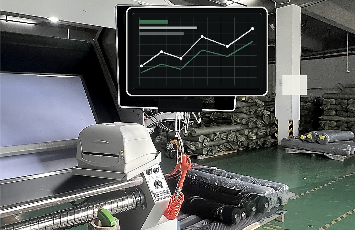Cleaned AI inspection machine screen and fabric rolling equipment